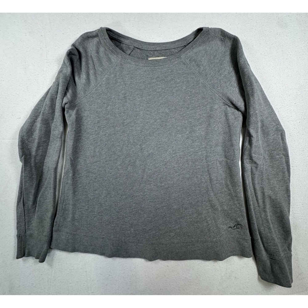 Vintage Hollister Grey Sparkle Long Sleeve Crewneck Women's LG‎ Y2K Glitter